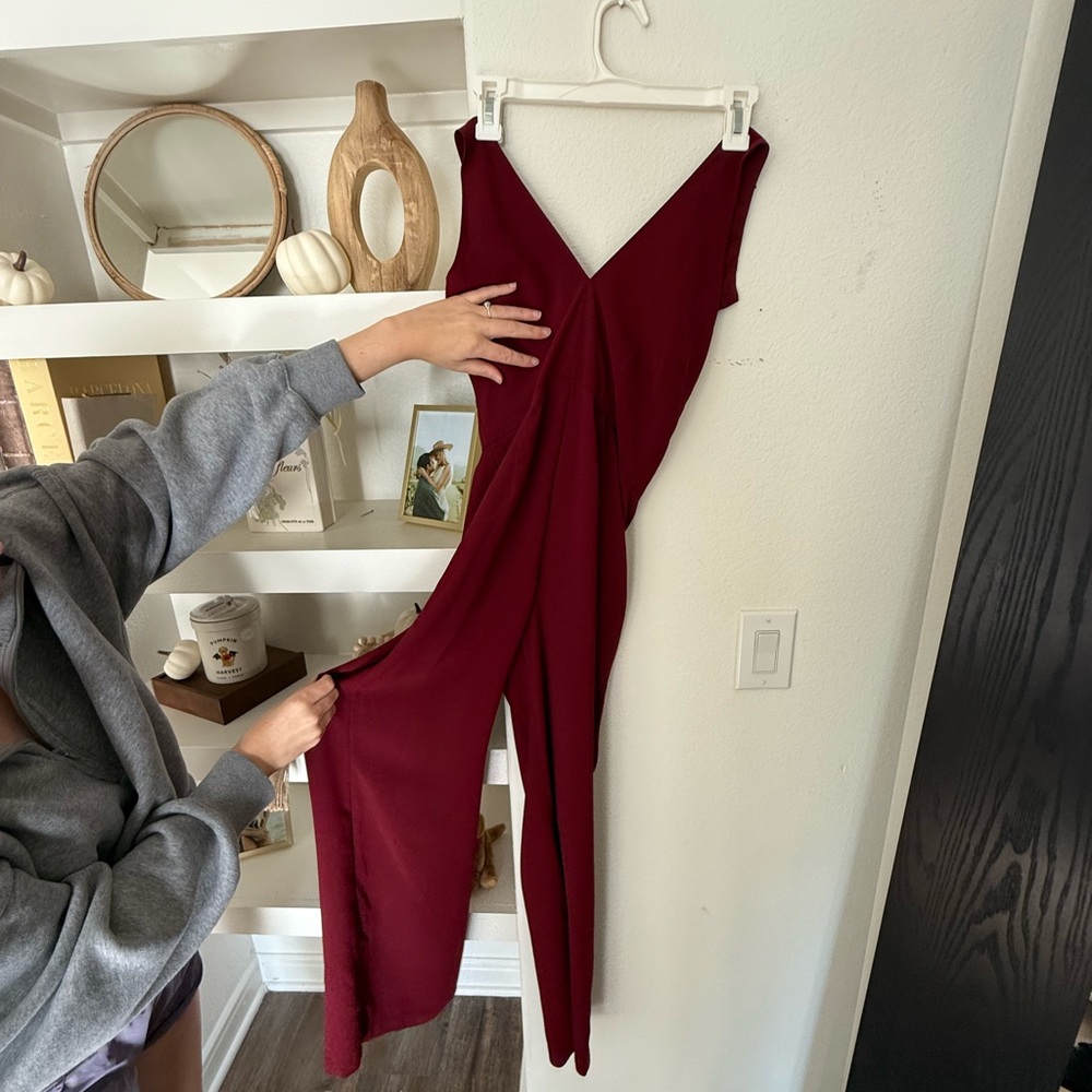 Forever21 Elegant Burgundy Jumpsuit